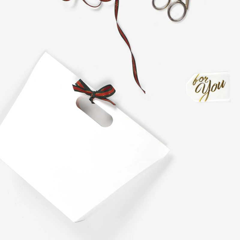 

10Pcs White Multifuntion Gift Bag DIY Portable Gift Bag Boutique Packaging Box Chocolate Boxes Cookies Bag Clothing Gift Bags