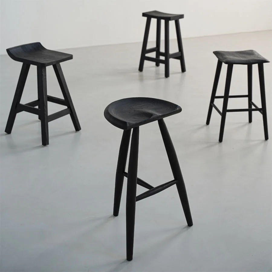 

Black Bar Chairs Wood Simple Kitchen Minimalistic Mini Retro Outdoor Designer Stool Garden Silla Nordica Restaurant Furniture
