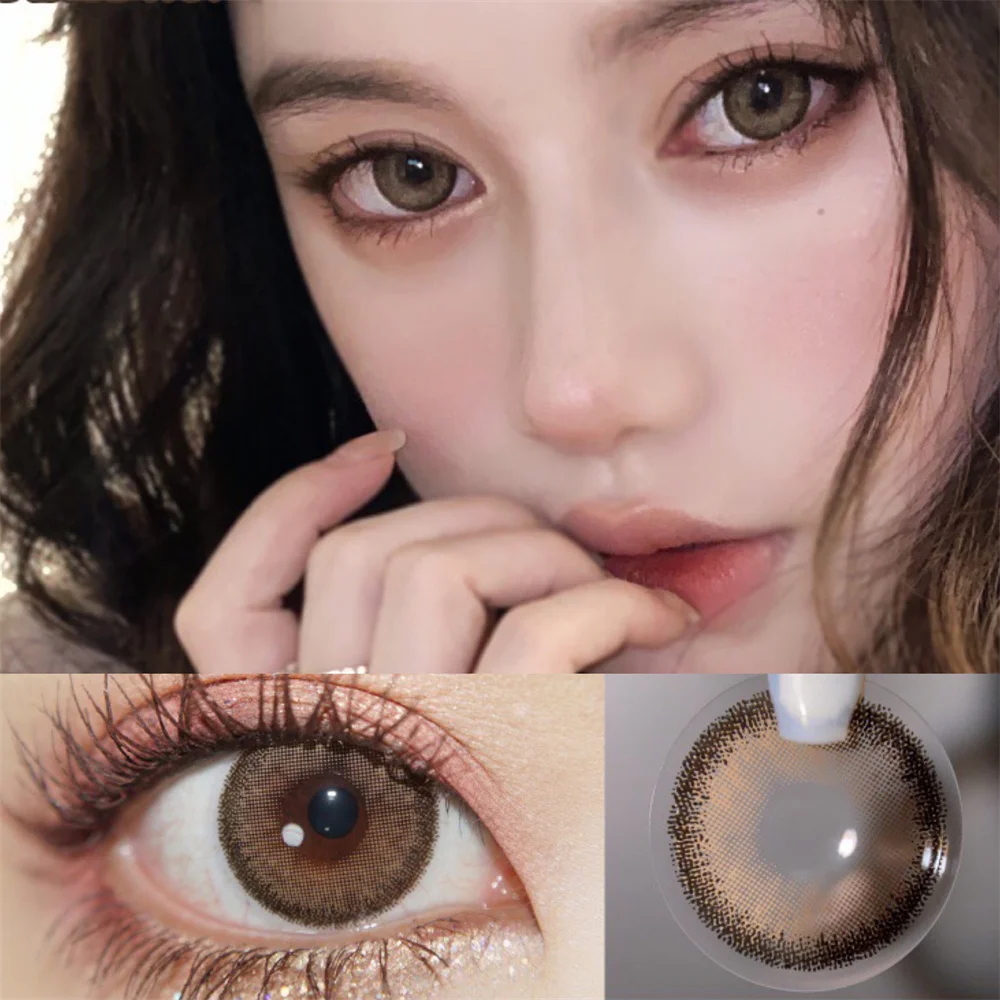 Клейкие рик-коричневые сумасшедшие маленькие косметические цветные контактные