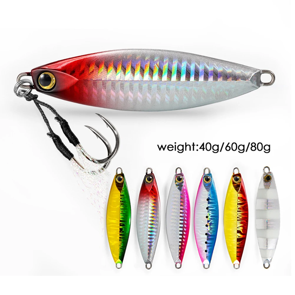 

1pcs 40g/60g/80g Trolling Artificial Bait Slow Fishing Saltwater Bait Fake Bait / Bionic Bait For Sea Boat Fishing Iscas Pesca