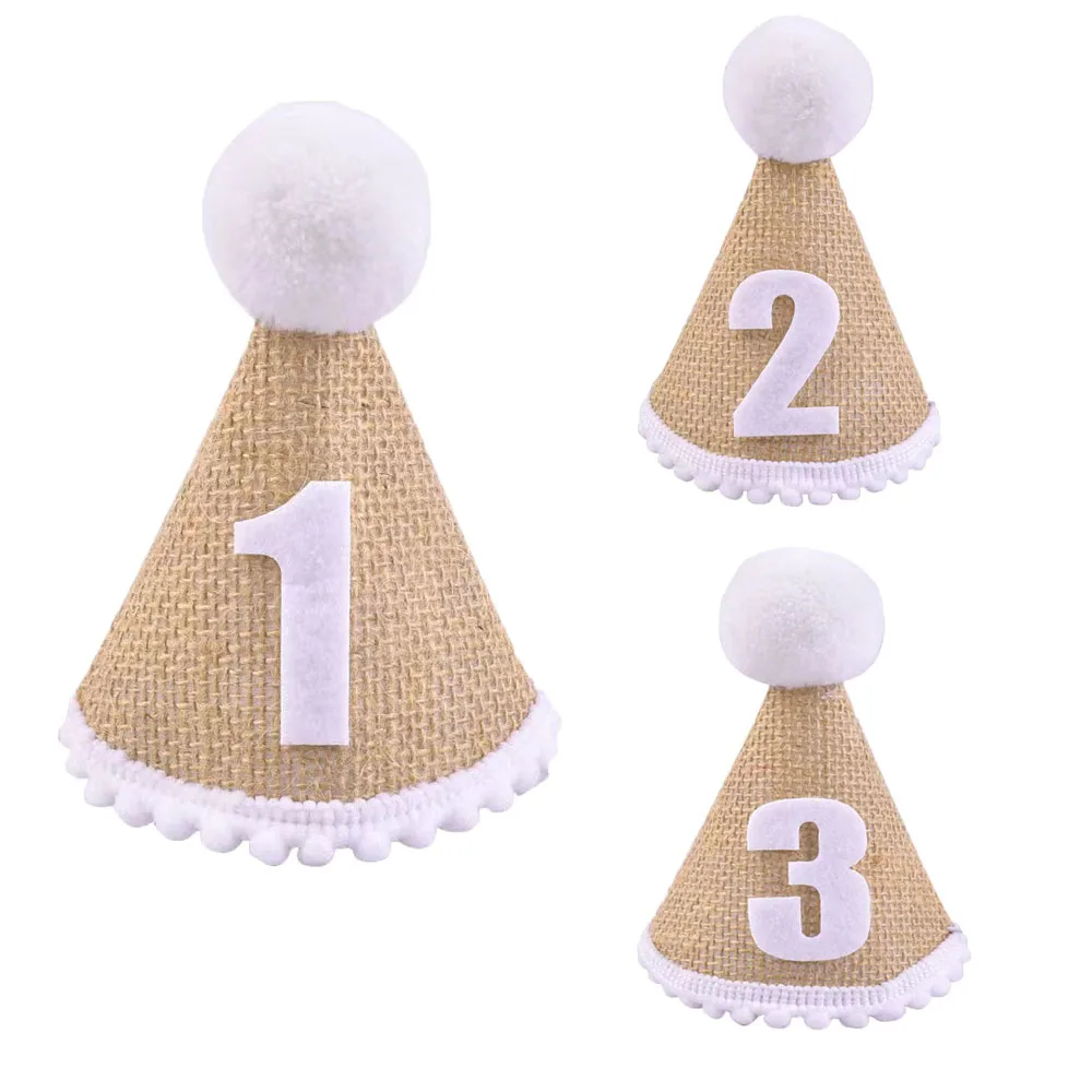 

13x9cm Birthday Hat For Little Baby 1 2 3 Year Boy Girl Birthday Party Decorations