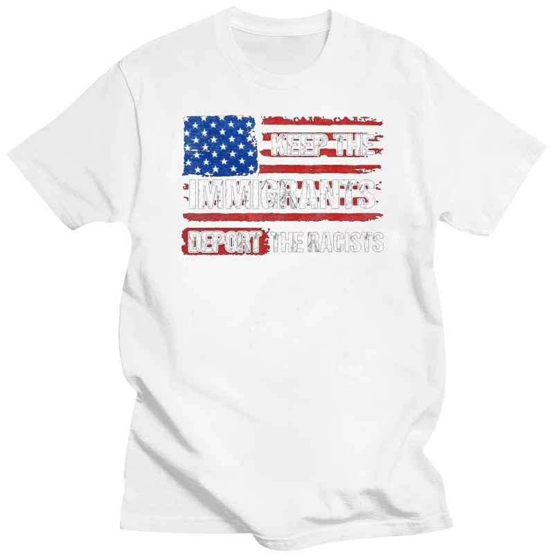 

Мужская футболка с надписью «Keep The imмигранты Deport The Racists»
