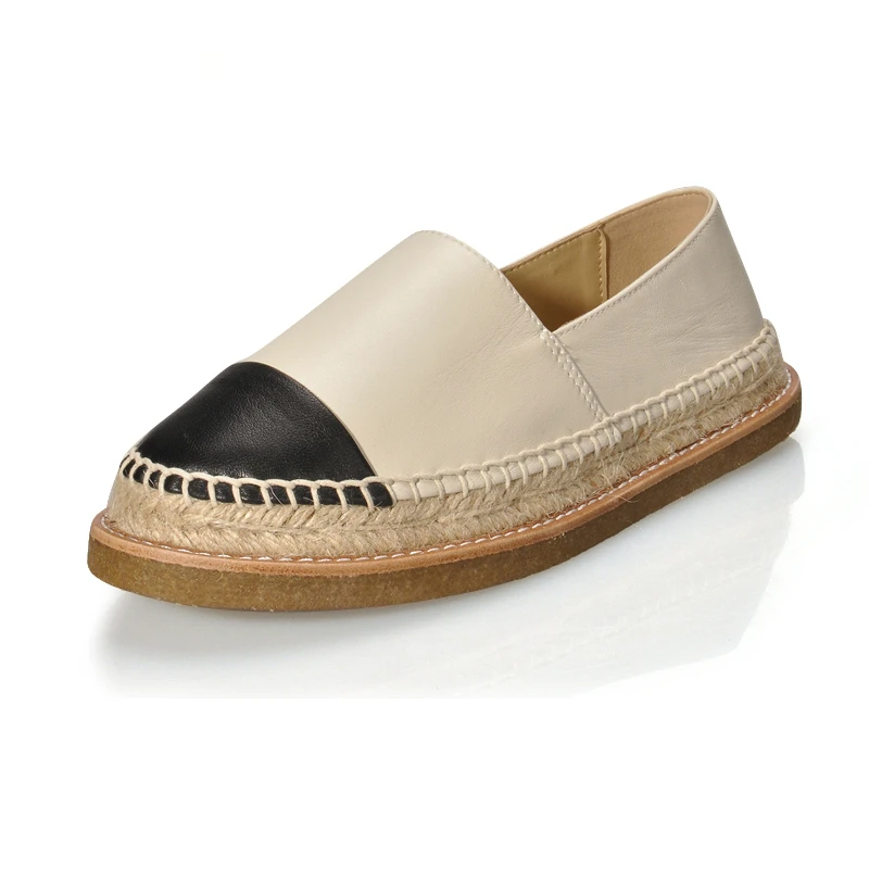 Genuin Leather Women Fisherman Shoes Espadrilles Brand Comfort Breathable Flat Shoes Top Quality Casual Loafers Plus Size 35-42