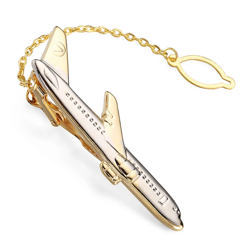 Мужской зажим для галстука в виде самолета