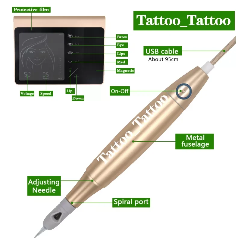 Brand New Touch Screen Multifunctional Professional Tattoo Machine Digital Motor Rotating Tattoo Gun For Permanent Makeup Home