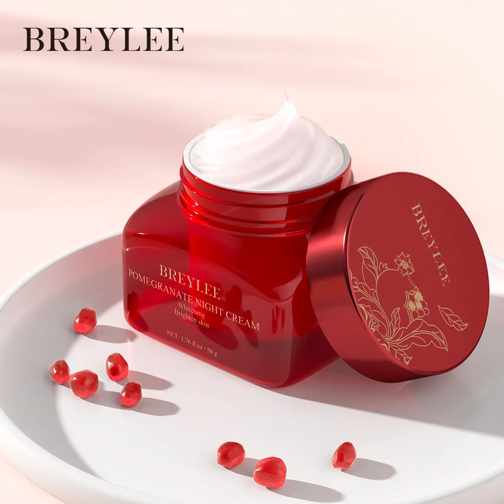 

BREYLEE Face Whitening Cream Moisturizing Night Cream Wrinkle Lightening Red Pomegranate Remove Pigment Spots Face Skin Care