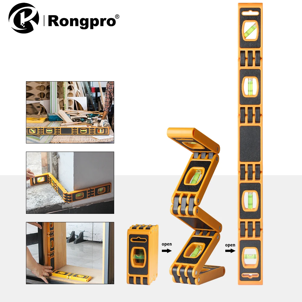 

Rongpro 24-in Foldable Level Ruler High-precision Household Balance Ruler, Multi Angle Line Drawing Level Portable Guiding Ruler