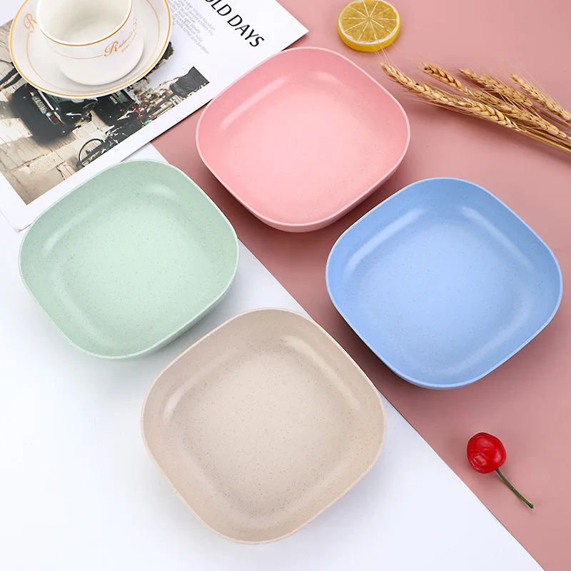 

4PCs/Set Fruit Snack Dish Plate Household Dish Dining Plate Household Kitchen Tableware Serving Tray Table Snack Pickles Plate
