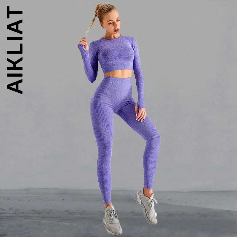 

Aikliat New Women Push Up Gym Sport Wear Women High Waist Sportswear Sporty Women Sportwear Fitness Yoga Set Female Yoga Suit