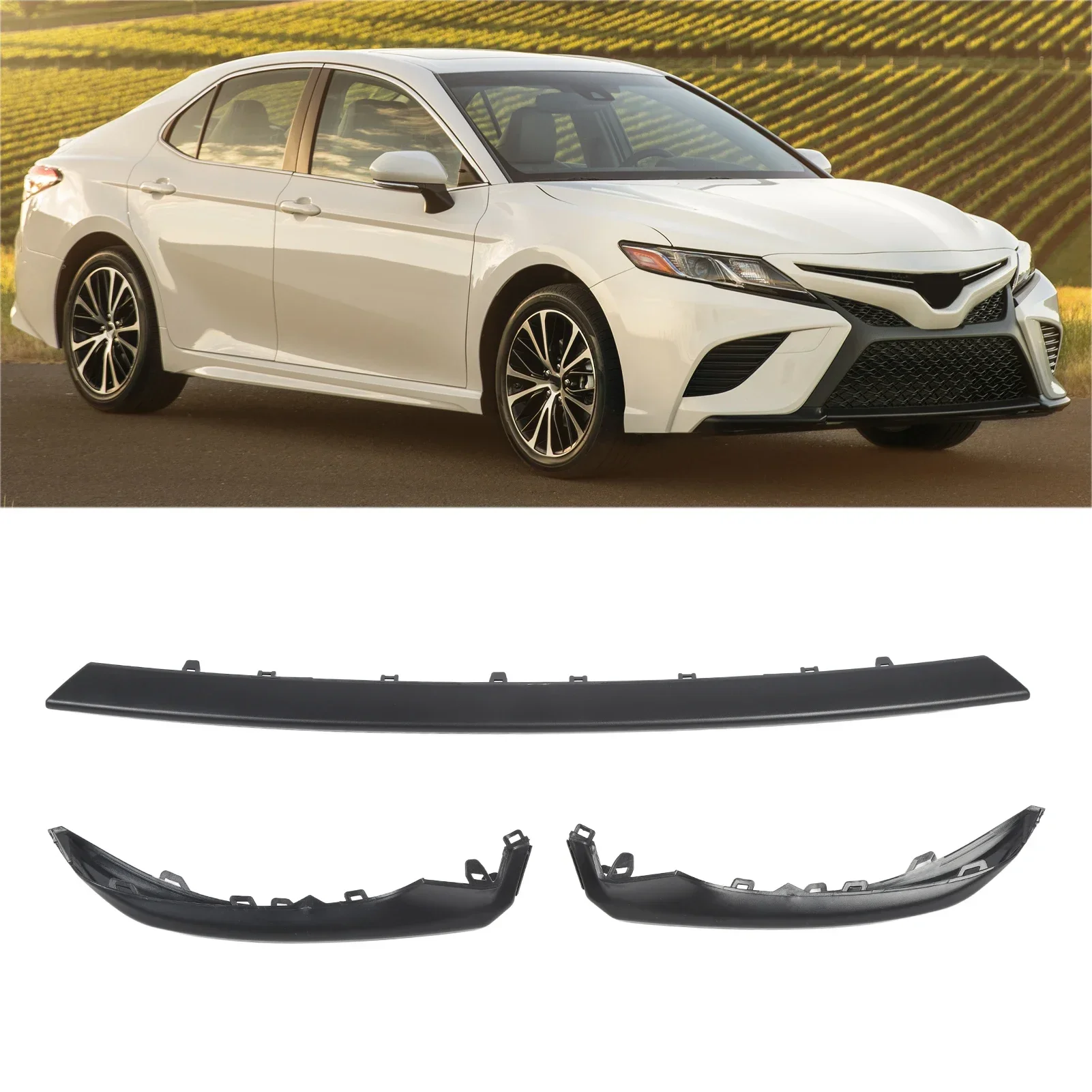 

Комплект спойлера для переднего бампера, 3 шт., повышающая стабильность вождения, черная замена для Toyota Camry SE XSE