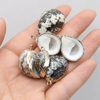 2pc natural shell black snail pendants necklace no chain shell charms for jewelry making bracelets accessory gift for woman