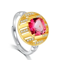 pink topaz ring 925 silver jewelry exquisite light luxury temperament ins popular jewelry pink topa stone engagement rings