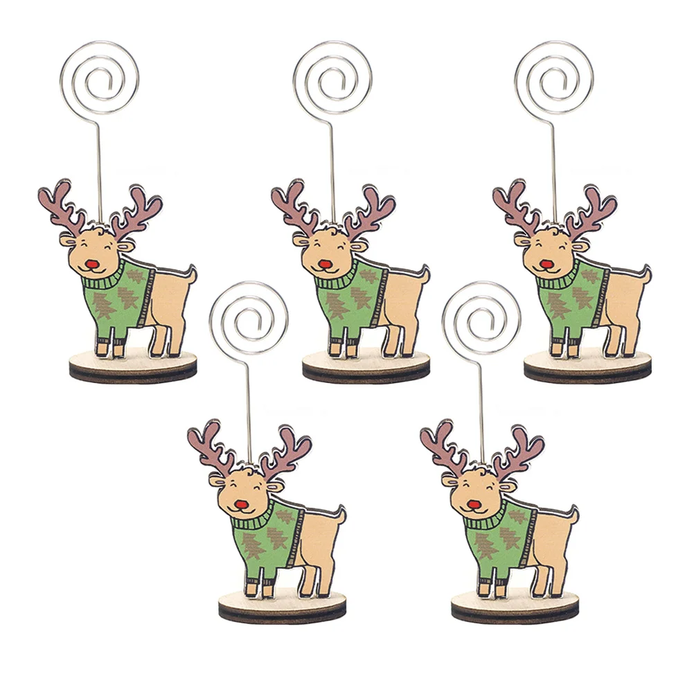 

5 Christmas Photo Clips Portable Holder Note Clip Message Folder for Christmas Xmas Party Festival
