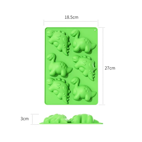 Силиконовая форма для торта с динозавром, форма для шоколадных жевательных конфет, лоток с 6 сетками, форма для конфет, инструмент для украшения торта, форма для мыла с динозавром «сделай сам»