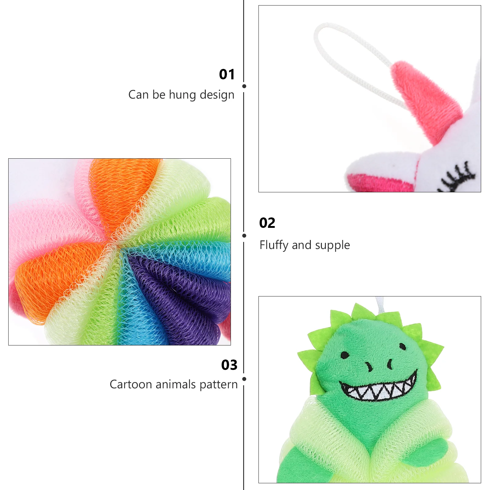 4 шт. мягкие детские шарики для ванны скруббер купания сетчатый пуф или