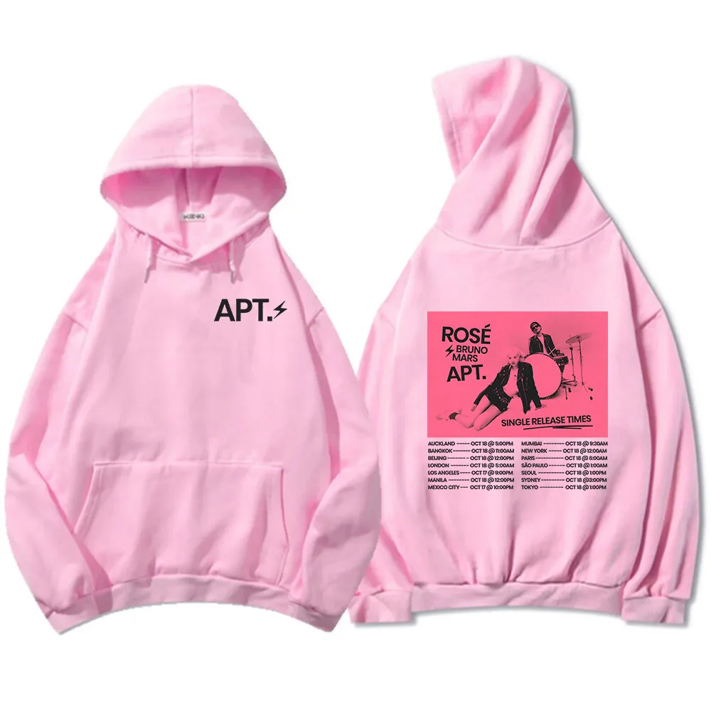 APT 2024 толстовки с рисунком New Song ROSÉ и Bruno Mars Sudaderas Hombre зимние пуловеры капюшоном