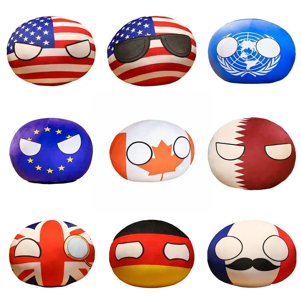 

10cm Polandball Plush Doll Countryball Country Ball Plush Pendant Toy Gift V0J2