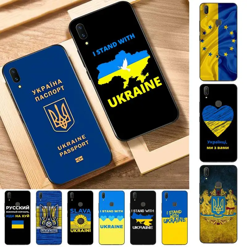 

Hot Ukraine Flag Pattern Phone Case for Vivo Y91C Y11 17 19 17 67 81 Oppo A9 2020 Realme c3