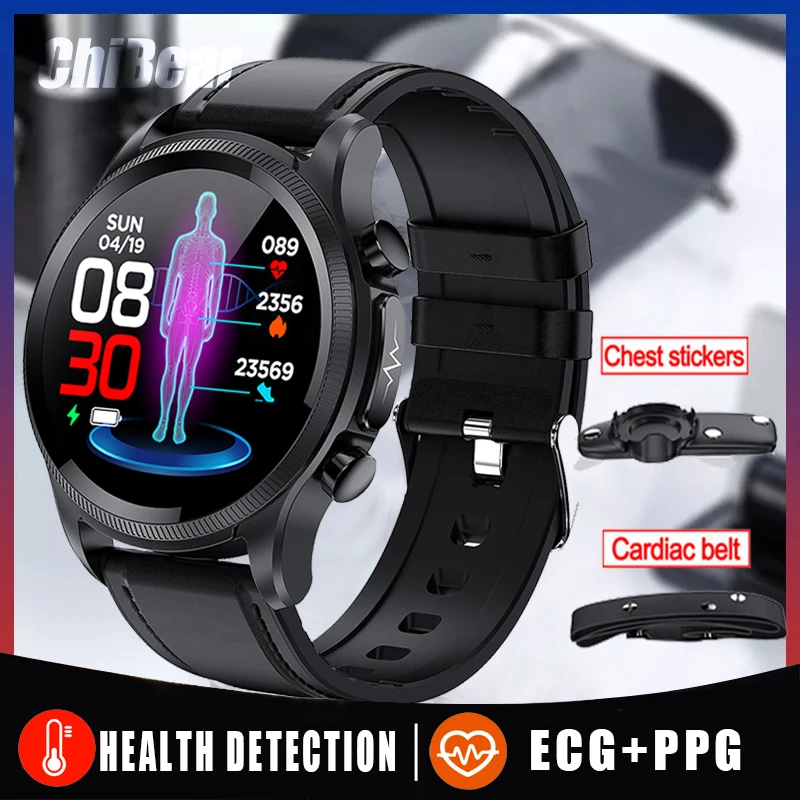 

E400 Cardiac Blood Glucose High End Smart Health Watch Temperature ECG Monitoring Men Women Smart Watch Chest Patch Heart Rate