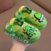 2022 New Dinosaur Baby Boys Slippers Summer Kids Green Cartoon Sandals Toddler Beach Shoes Girls Cute Slides Pantunflas Infantil