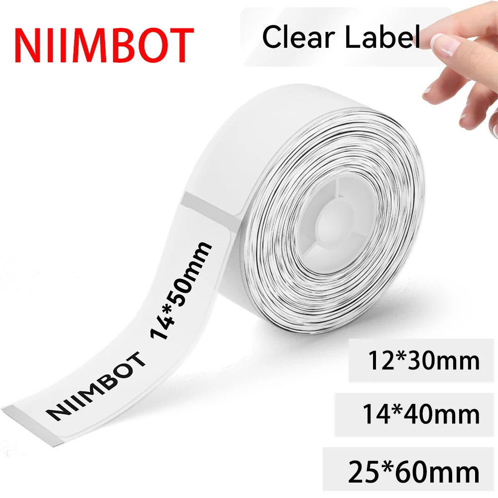 Фото Niimbot D11 D110 Label Maker Tape Sticker Replacement Transparent Colorful White Label Machine Print Paper Waterproof Tearproof №1