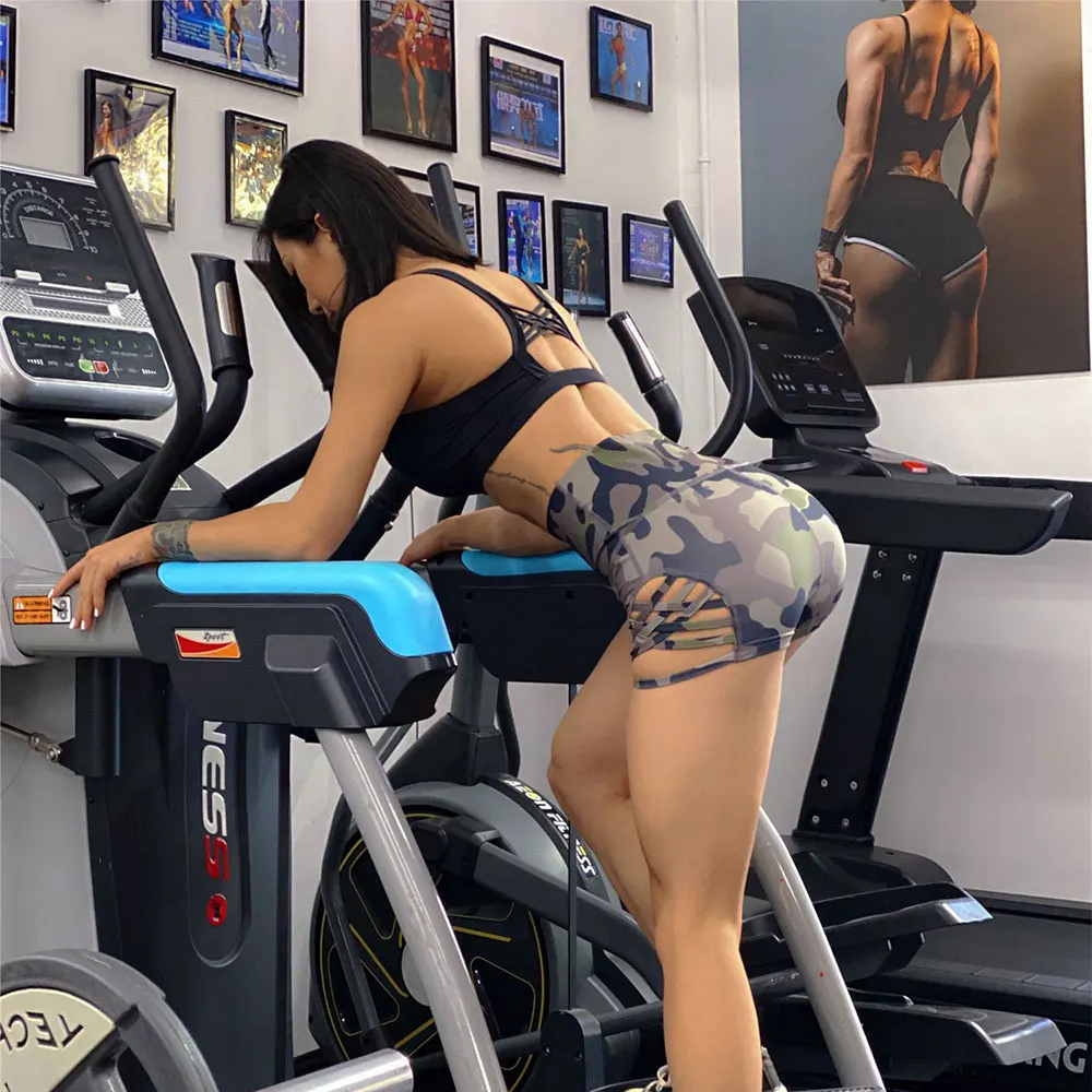 2023 Summer Camo Shorts Women Gym Sports Yoga Shorts Fitness Workout Push Up Leggings Seamless High Waist Running Short Pants