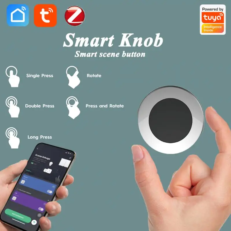 

Aubess Tuya ZigBee Smart Knob Switch Wireless Scene Switch Button Controller Battery Powered Automation Scenario Smart Life App