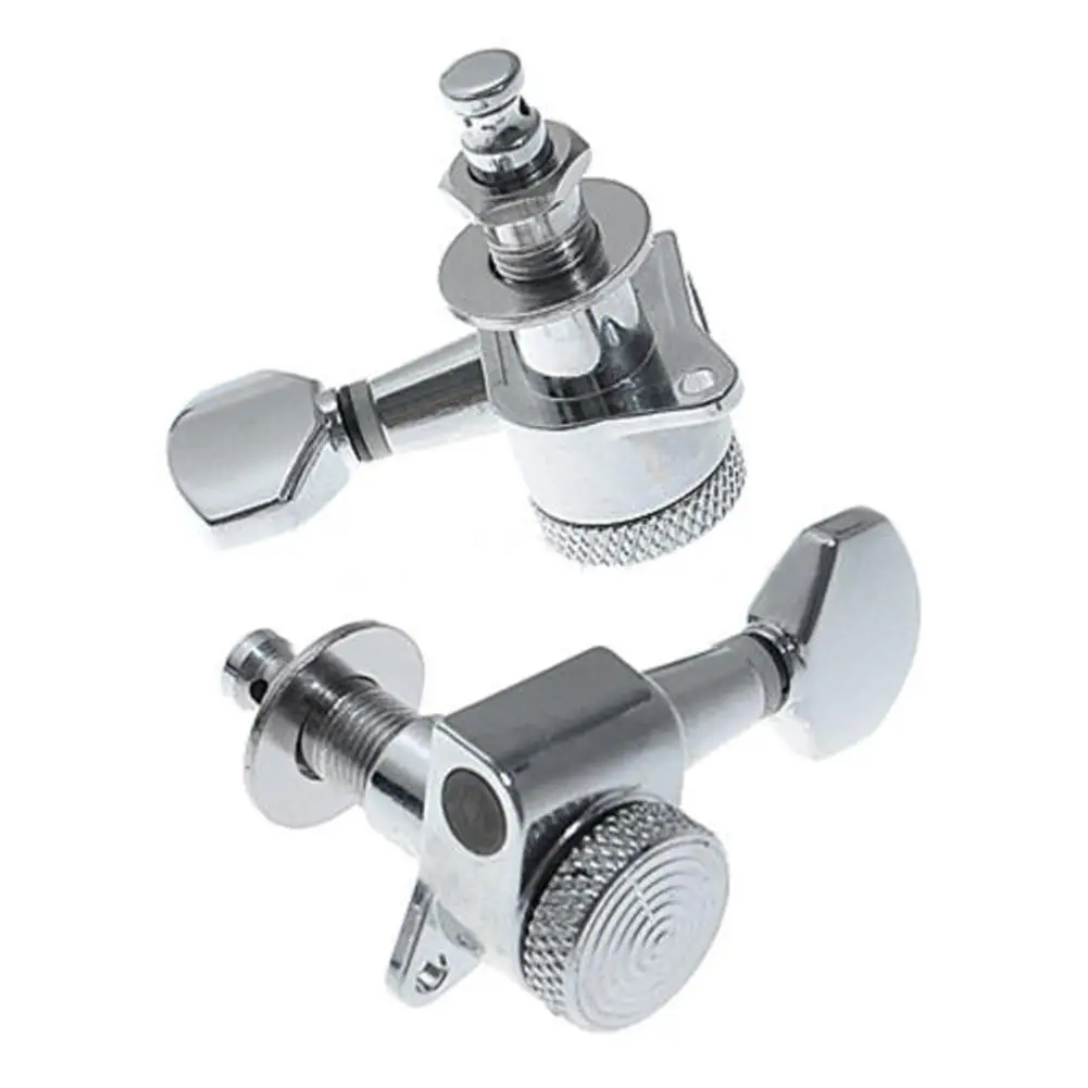 

Chrome Guitar Locking Tuners Electric Guitar Machine Heads Tuners Metal Lock Silver Guitar Tuning Pegs Guitar Parts & Accessory