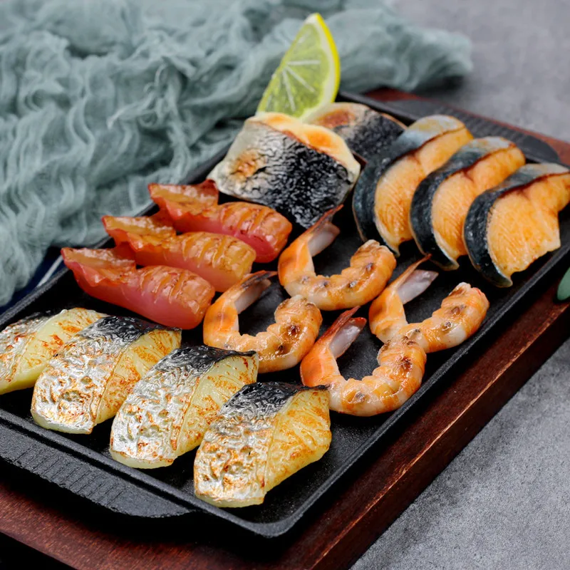 

PVC Artificial Food Simulation BBQ Shrimp Fish Seafood Supermarket Model Photography Props