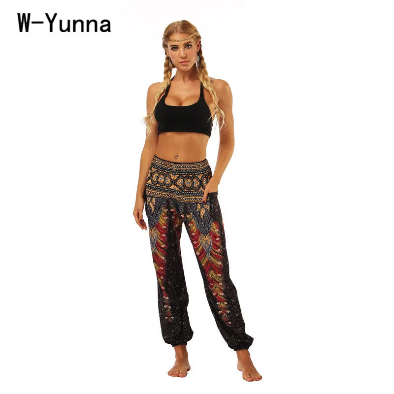 Женские летние брюки в богемном стиле W-Yunna эластичные леггинсы с широкими
