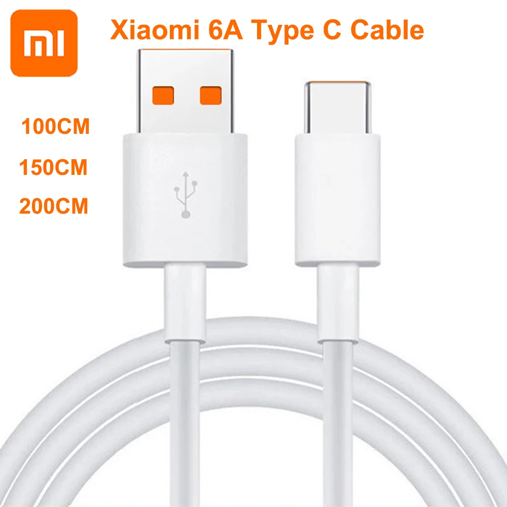 

Original Xiaomi 6A Type C Cable Mi Charger Turbo 33w Fast Charge For Mi 11 10 Pro 5G 9 Poco M3 X3 NFC Redmi Note10 K30s Tipo C