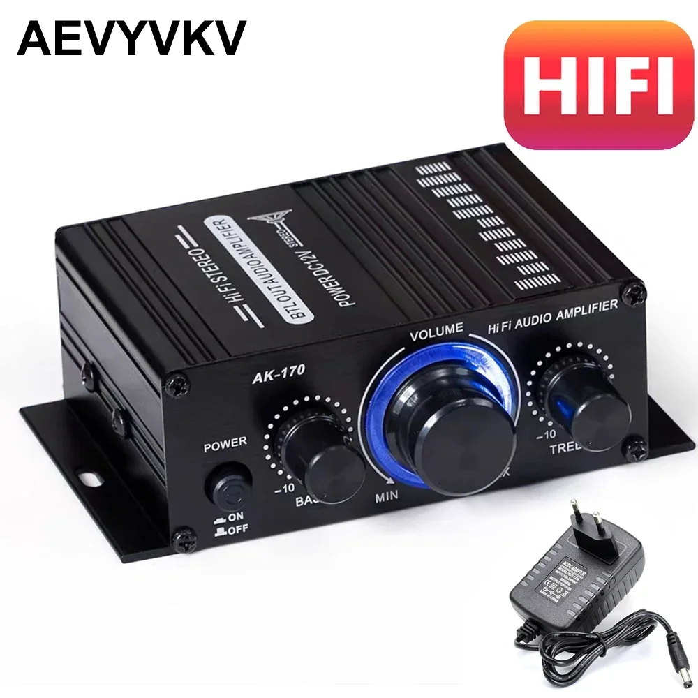 Усилитель звука канал 2.0 усилители HIFI домашний цифровой аудиоусилитель AK170 20 Вт +