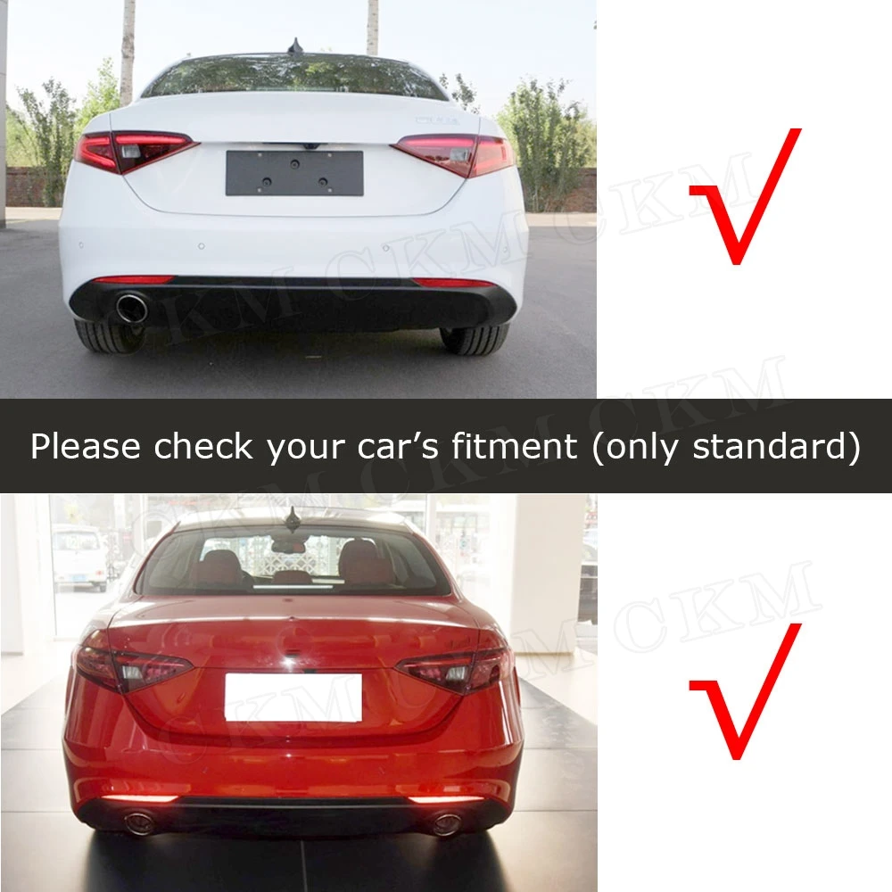 Спойлер диффузора заднего бампера с насадками на выхлопную систему для Alfa Romeo Giulia