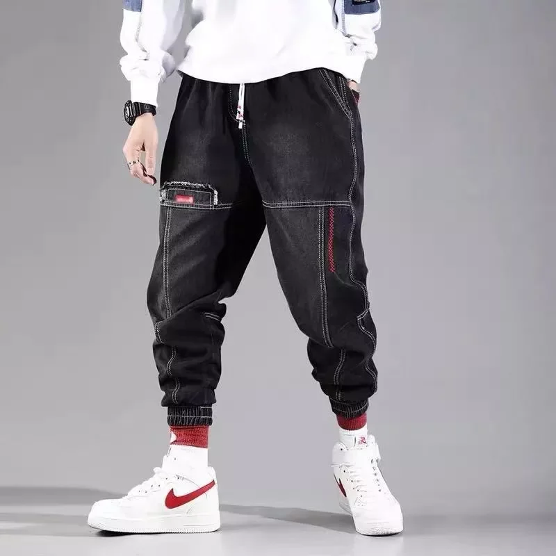2022New New Streetwear Hip Hop Cargo Pants Men's jeans Cargo Pants Elastic Harun pants Joggers Pants In Autumn and Spring Me