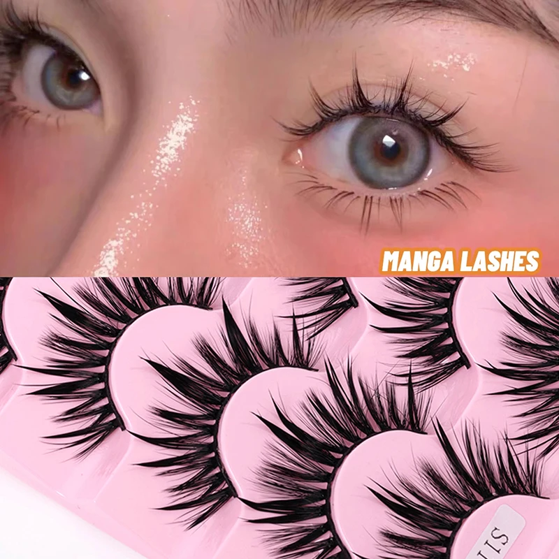 

Thai Style Fashion Manga Lashes Cosplay anime eyelashes Manga Lashes Dramatic Fairy Clusters lashes wet look lashes