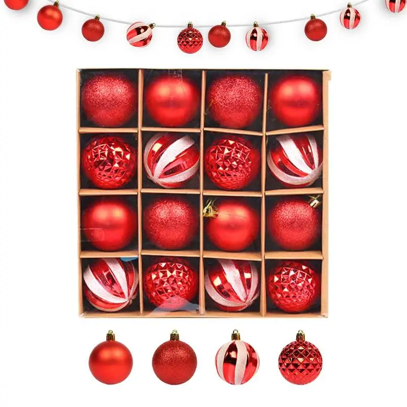 

Christmas Tree Ball Ornaments Set Christmas Ball Decor Set Packed Ornaments With Lanyards Durable Christmas Balls Party Favors