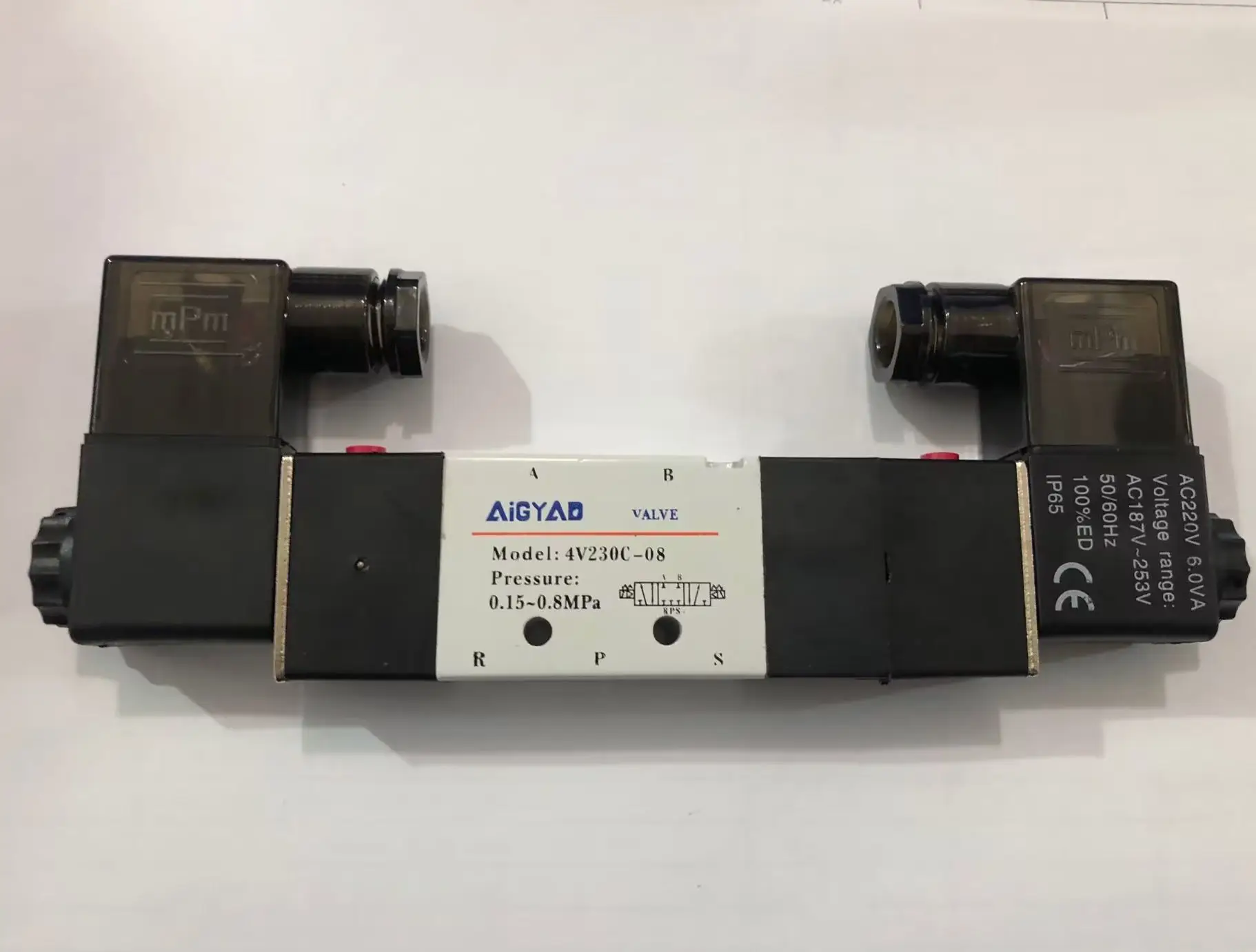 

VIDONIA 4V230C-08 трехпозиционный пневмоклапан 1/4", 12В/24В/AC110V/AC220V
