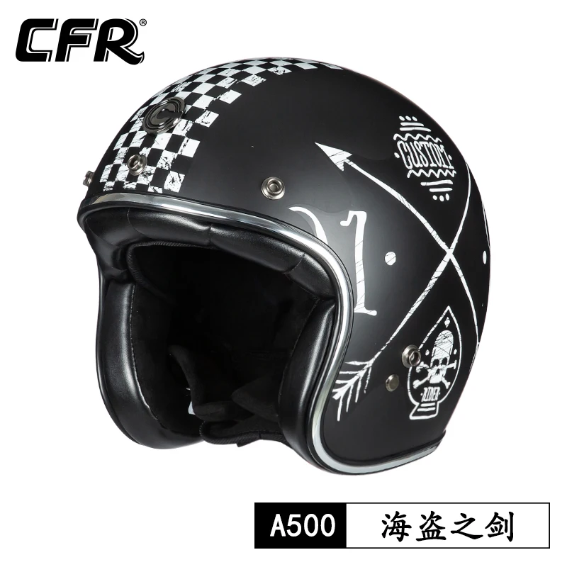 

DOT ECE Approved Genuine CFR Vintage Open Face Motorcycle Helmet Retro FiberGlass Scooter Riding Jet Casco Moto Chopper Capacete