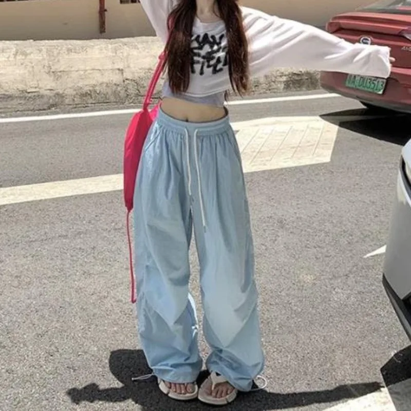 QWEEK Y2k повседневные спортивные брюки женские милые базовые пробежки в японском