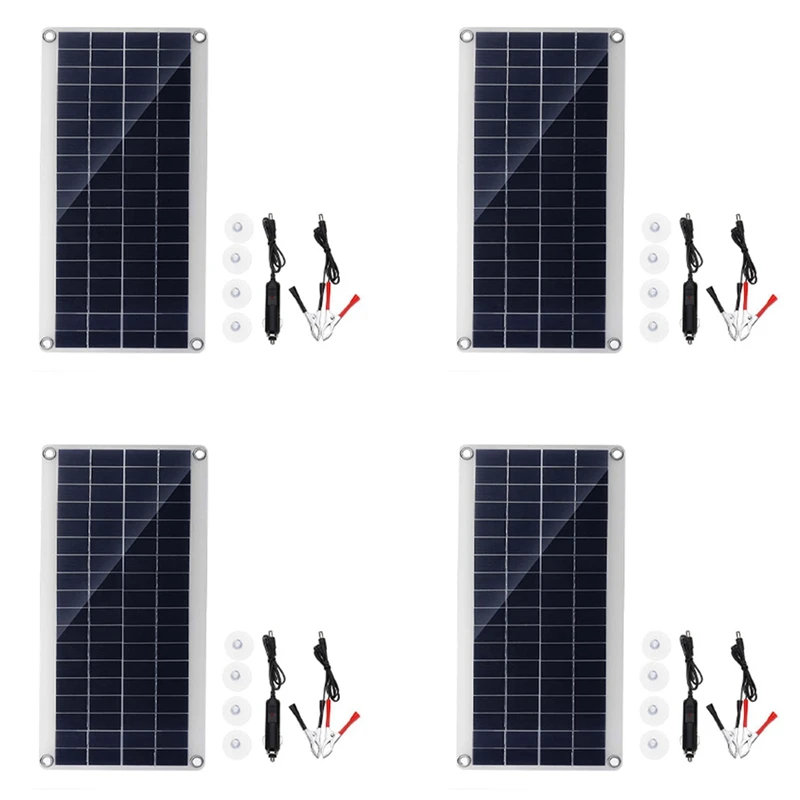 

4X 300 Вт солнечная панель портативная двойная 12/5 В DC USB быстрая зарядка Водонепроницаемая Аварийная зарядка уличное зарядное устройство
