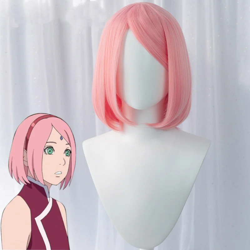 

DokiDoki парик для косплея аниме Haruno Sakura, розовый милый парик, парик Haruno Sakura