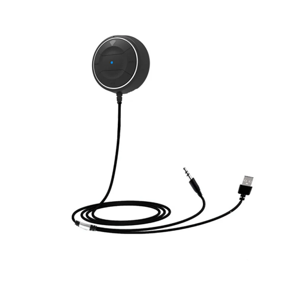 

4.0 Hands Free Car kit with NFC Function 3.5mm AUX Receiver Aux Speakerphone 2.1A USB Car Charger (Black)