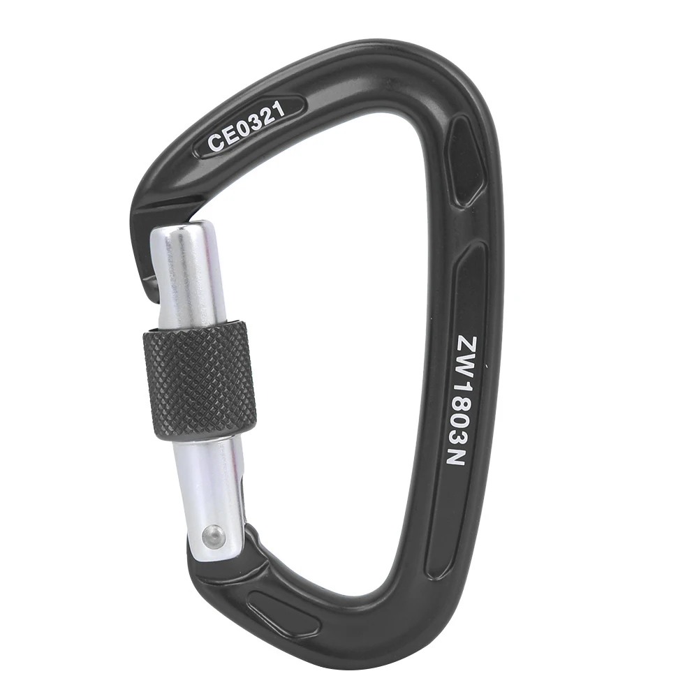 

Aluminum Wiregate Carabiner 24KN D Screwgate Clip for Hammock Camping Hiking Carabiner