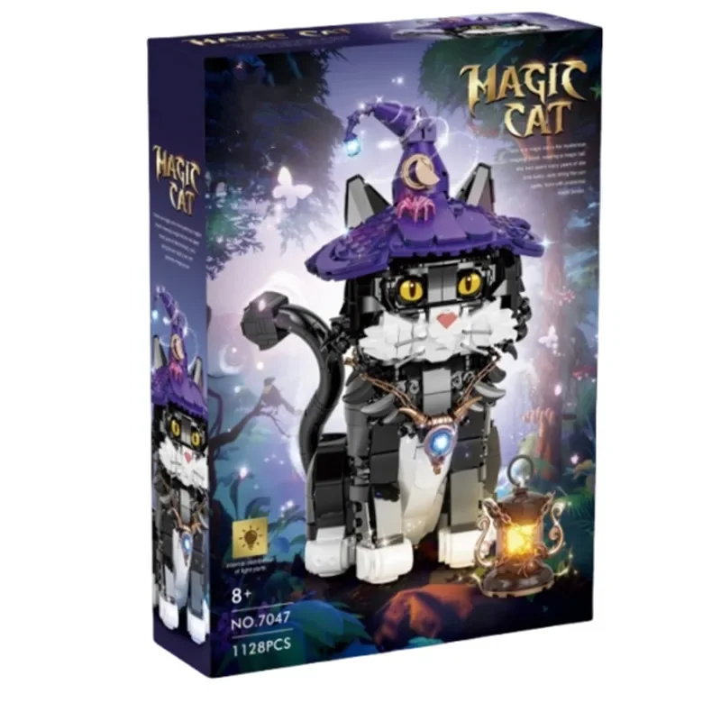 Новые строительные блоки Magic Cat крутые и шапки глаза могут менять цвет модель Assembe