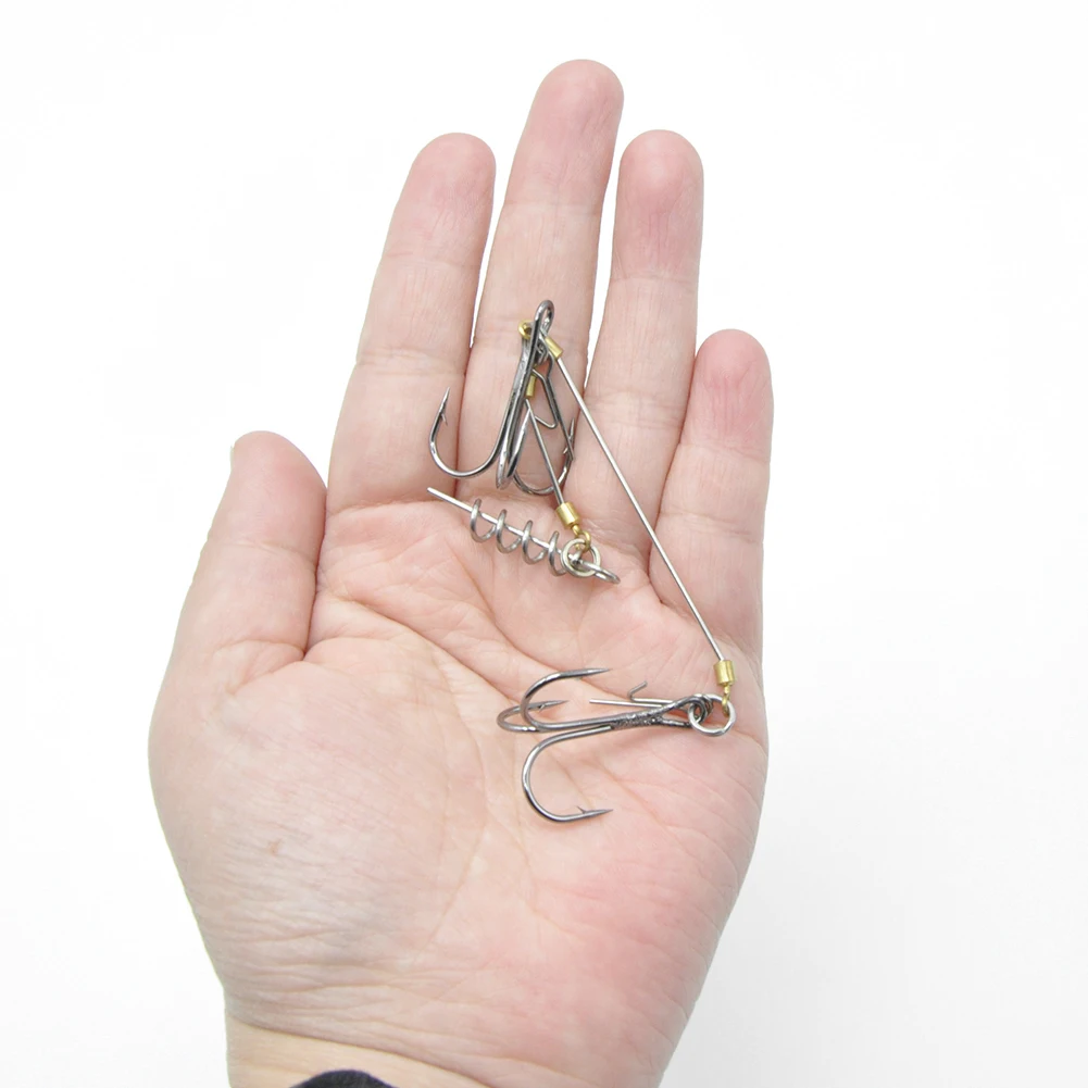 

2 шт. тройные Крючки с винтовым штифтом из нержавеющей стали, Мягкая приманка, рыболовный крючок, винтовой соединитель, острые принадлежности, инструменты, аксессуары