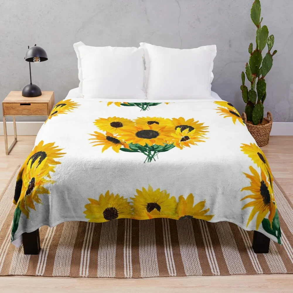 

Painted sunflower bouquet Throw Blanket blanket luxury brand