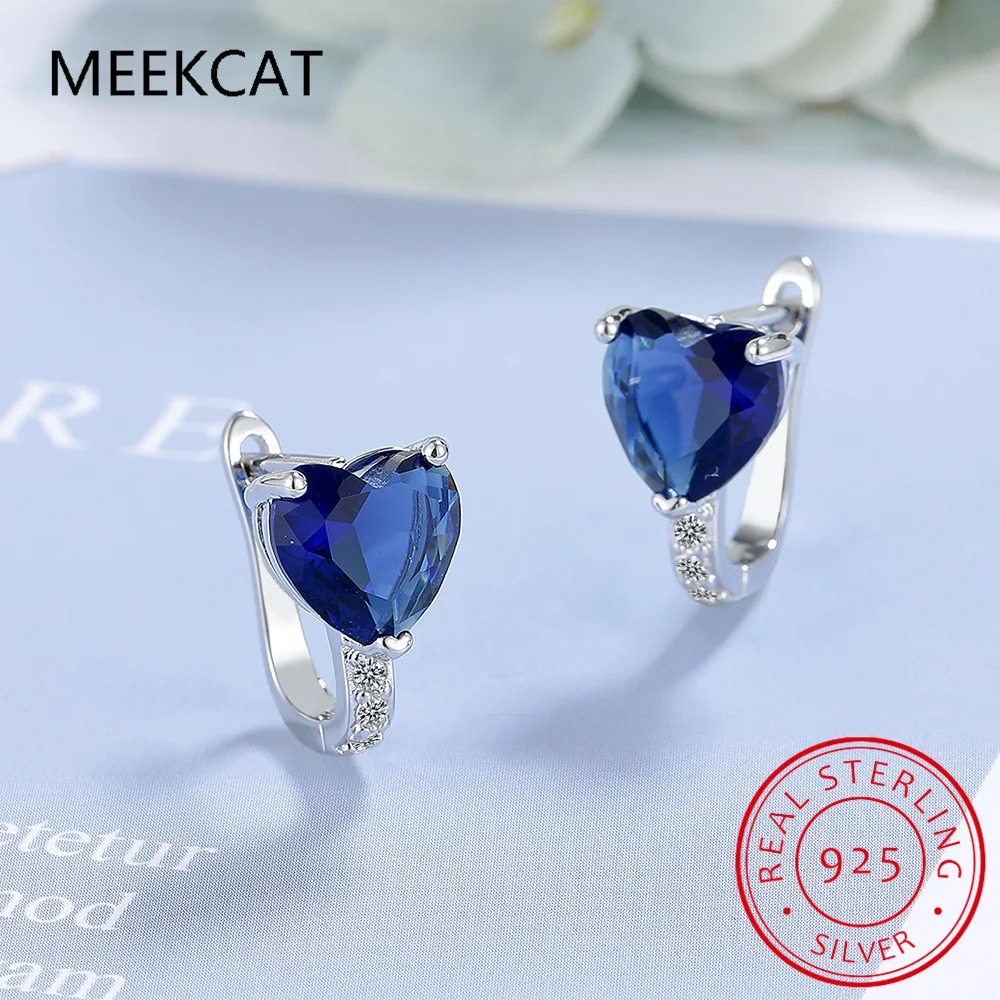 Серьги-кольца из стерлингового серебра 925 пробы с красным натуральным гранатом в