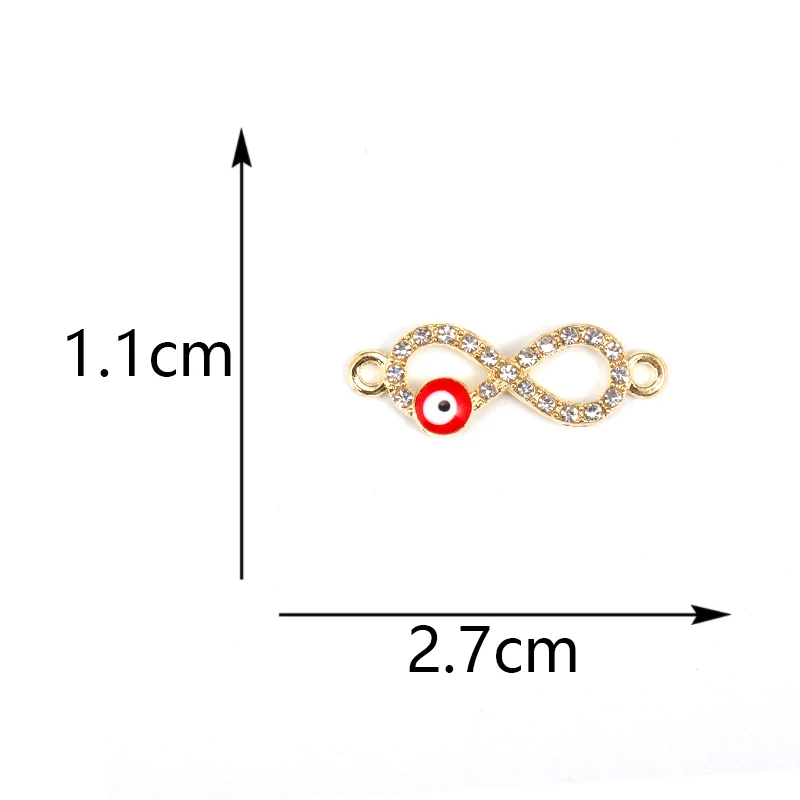 15Pcs 11*27MM Fashion Alloy Enamel Evil Eye Charms Connector Women DIY Jewerly Earrings Bracelet Necklace Making Accessories