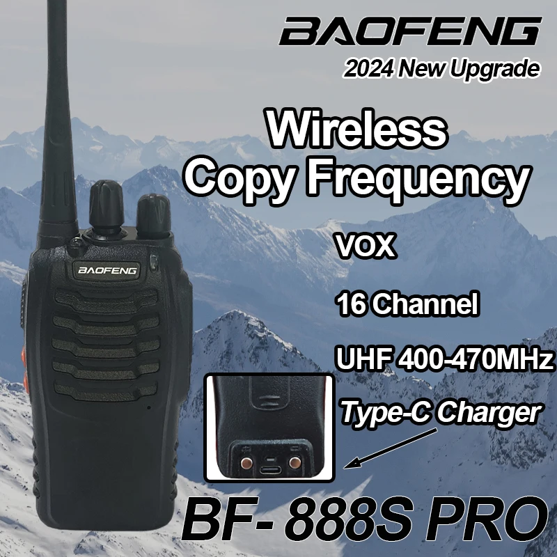 Портативная рация Baofeng BF-888S Pro 2024-400 МГц Любительская 2-сторонняя радиосвязь