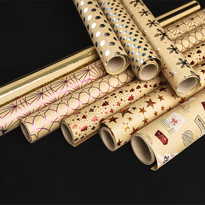 Бронзовая бумага для упаковки подарков 50*70 см в горошек рождественских подарок